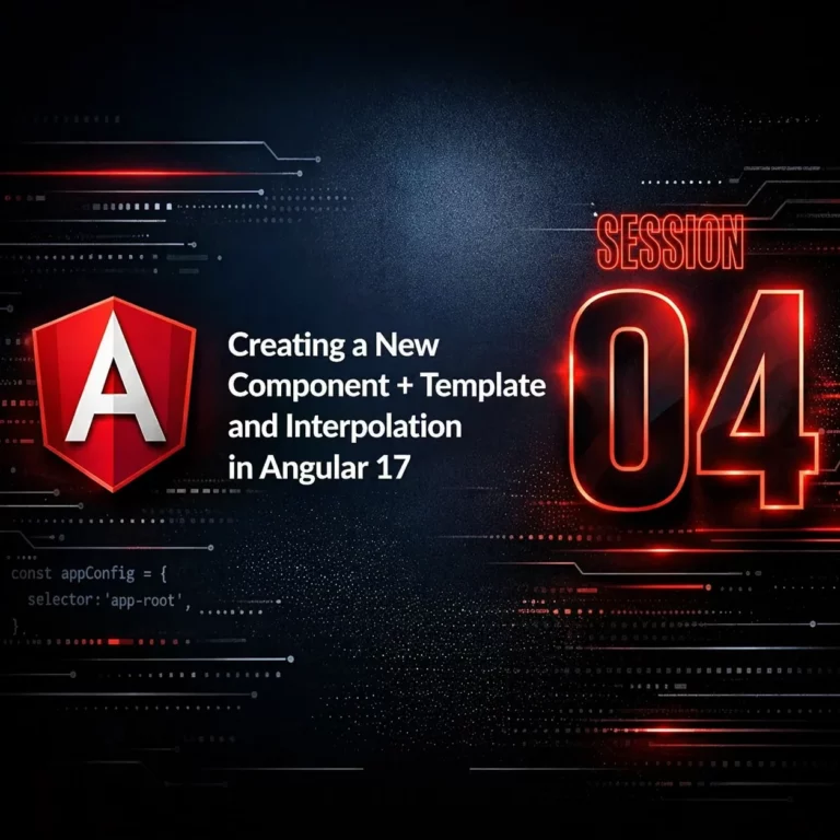 جلسه ۴ — ساخت کامپوننت جدید + Template و Interpolation در Angular 17